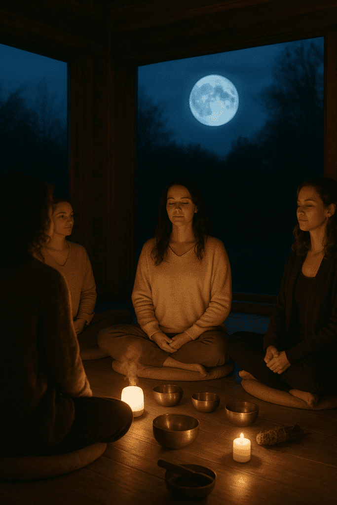 Volle maan meditatie in Zandhoven bij het Wilgenroosje